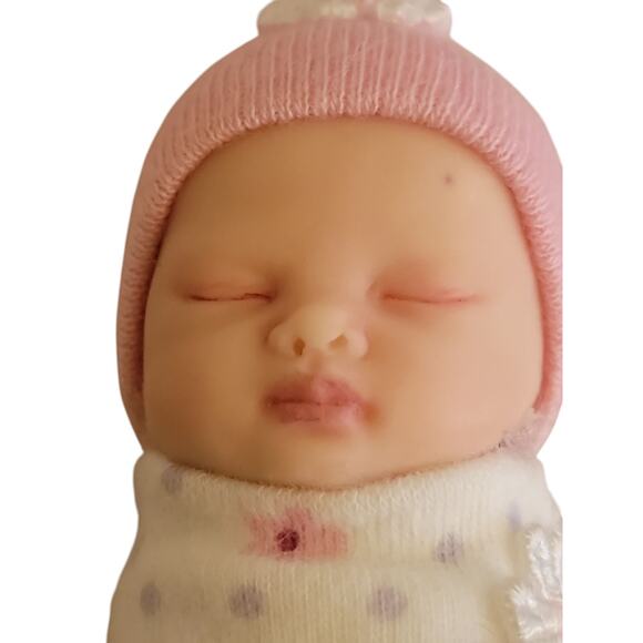 ooak polymer clay baby Wrapped In Blanket - Picture 2 of 3